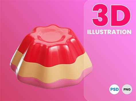 Premium PSD | Jelly 3d illustration