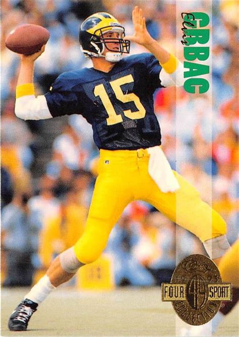 Elvis Grbac football card (University Michigan Wolverines) 1993 Classic Four Sport #177 rookie