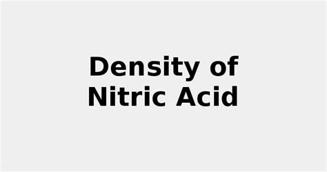 Density of Nitric Acid