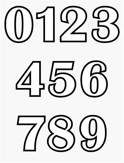 123 Png Black And White - Numbers For Kids Coloring, Transparent Png ...