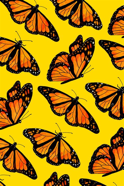 Yellow Monarch Butterfly Pattern | Butterfly wallpaper iphone, Cute laptop wallpaper, Butterfly ...