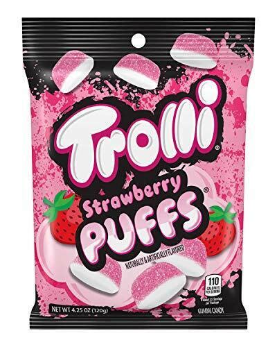 Trolli Strawberry Puffs Gummy Candy 4.25 Ounce Bag Pack of 12 2day ...