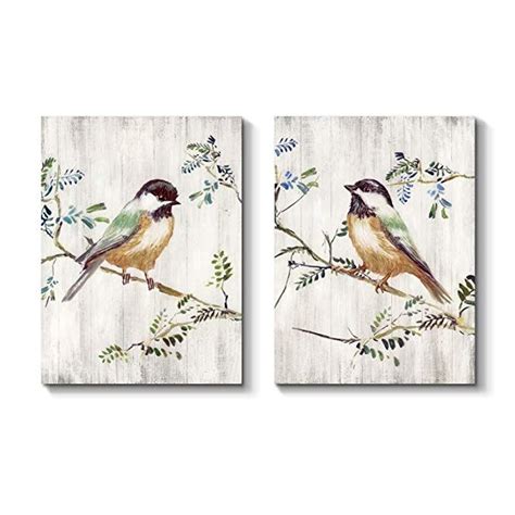 Amazon.com: Bird Canvas Wall Art Picture: Colorful Bird on Branch Painting on Canvas for Living ...