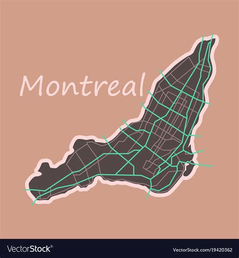 Flat map montreal is a city canada Royalty Free Vector Image