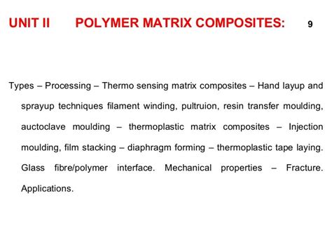 Polymer matrix composites