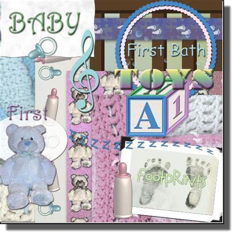 Free Printable Scrapbook Layouts | Free Printable Digital Scrapbook Template Pages New Born Baby ...