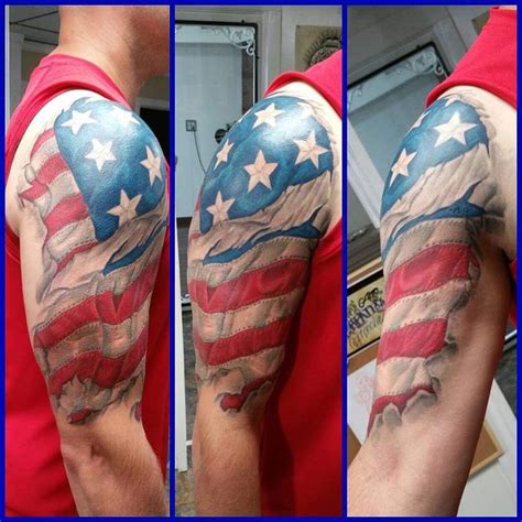 Faded American Flag Tattoo