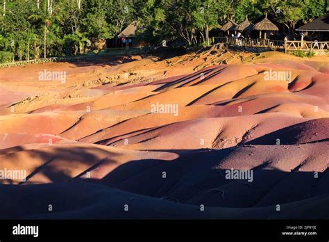 Popular tourist place - Seven Coloured Earth in Chamarel National park, Mauritius island Stock ...