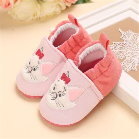 Newborn Pink Cartoon Baby Shoes Girls Kitty Print Toddler Shoes Soft Sole Walker Baby Girl Shoes ...