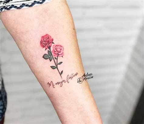 Tattoo photo - Two roses tattoo by Andrea Morales | Small rose tattoo ...