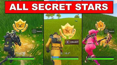 ALL SECRET BATTLE STAR LOCATIONS TILL WEEK 10 - FORTNITE SEASON 4 ...