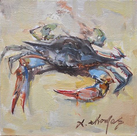 Blue Crab, 6x6" | Crab painting, Blue crabs art, Crab art