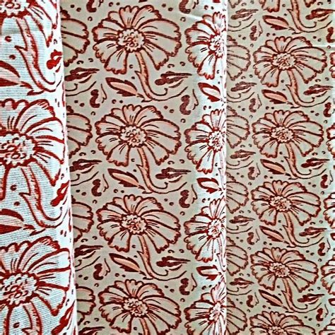 Red white floral curtains – Wajeehas