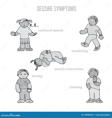 Epilepsy seizure symptoms stock vector. Illustration of school - 144998558