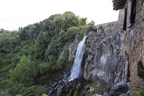 Waterfall in Nepi in Italy. Stock Photo - Image of summer, wall: 69296006