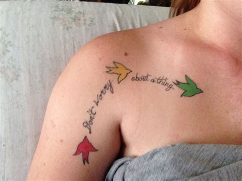 Bob Marley three little birds tattoo ️💛💚 | Little bird tattoos, Birds ...