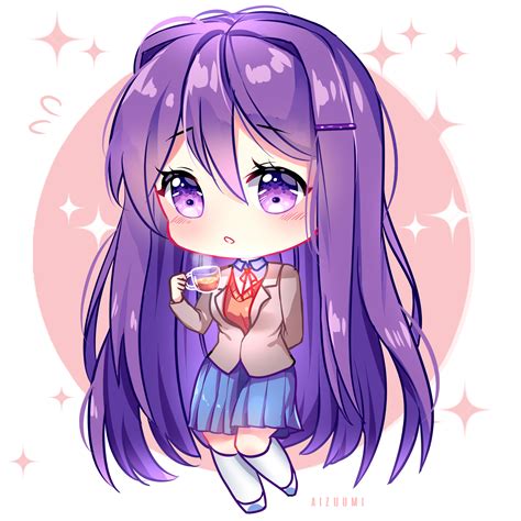 A precious chibi Yuri- Art by Aizuumi : r/DDLC