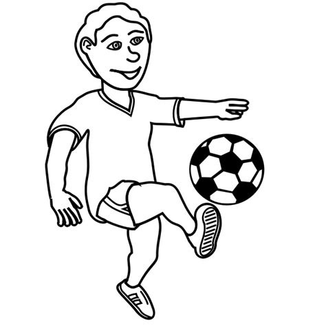 Drawing of soccer playing boy in black and white | Free SVG