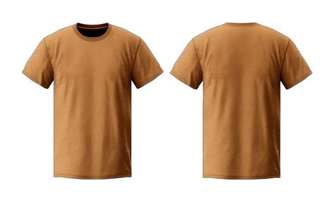 plain brown t-shirt mockup template, with views, front and back ...