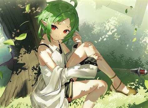 HD wallpaper: anime, anime girls, Mushoku Tensei, short hair, green ...