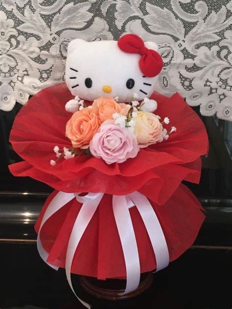 Hello Kitty Flower Bouquet. Red. | Etsy