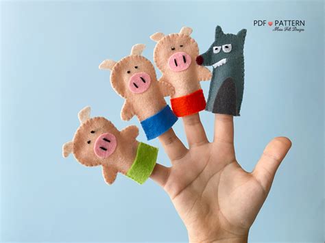 The Three Little Pigs Finger Puppets [Free Printable, 47% OFF