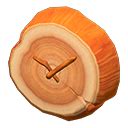 Log wall-mounted clock - Orange wood | Animal Crossing (ACNH) | Nookea