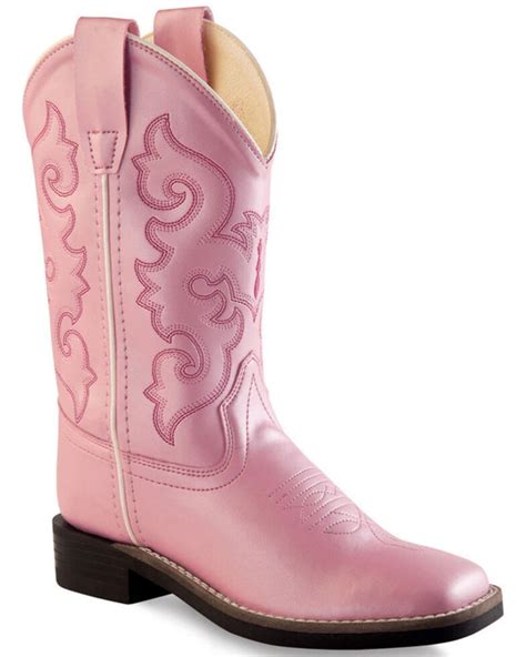 Old West Girls' Pink Western Boots - Square Toe | Boot Barn