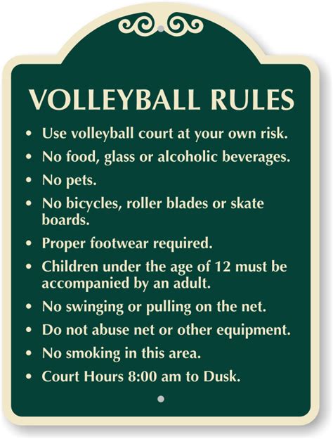 Designer Volleyball Rules Sign, SKU: K-0163