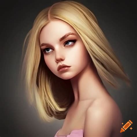 Photo of a girl with long blonde hair