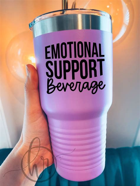 Emotional Support Beverage - UV TUMBLER - Lavender | Custom tumbler cups, Custom cups, Tumbler