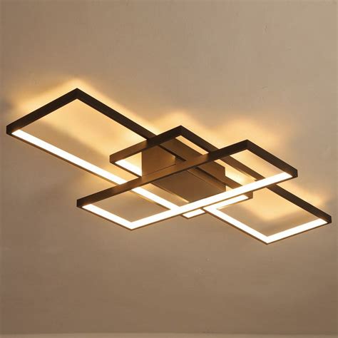 Modern Black LED Flush Mount Ceiling Light Square Combination Shape for Living Dining Room ...