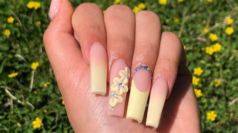 Pastel Yellow Nails w/ 3D Flowers | Spring Nails | Acrylic Nails Tutorial - NY Beauty Review