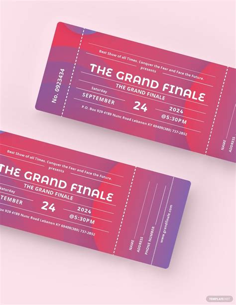 Show Ticket Template - Download in Word, Illustrator, PSD, Apple Pages, Publisher, InDesign ...