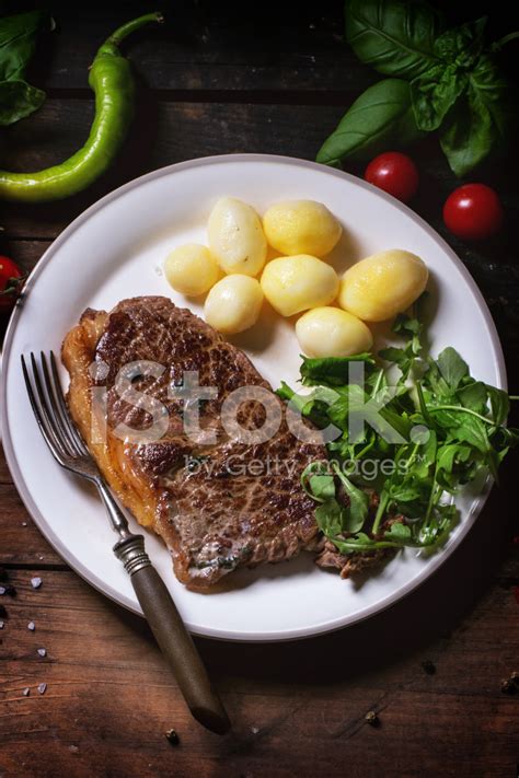 Grilled Steak With Potatoes Stock Photo | Royalty-Free | FreeImages