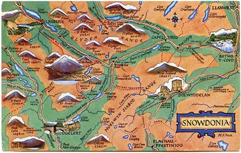 Postcard map of Snowdonia | Drawn by M F Peck. J Salmon Ltd.… | Flickr