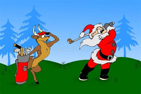 Santa plays a golf. The Cute Santa plays a golf. Vector illustration ...