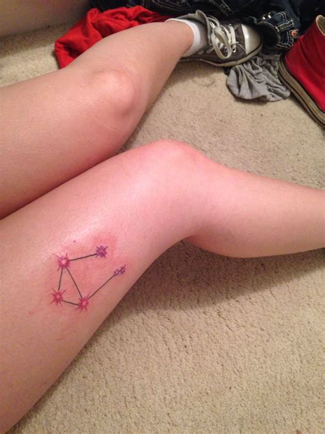 My Libra Constellation Thigh Tattoo | Thigh tattoo, Tattoos, Triangle tattoo