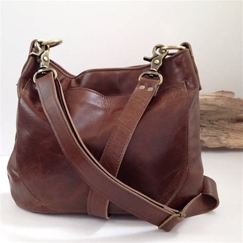 UKSANA Leather Hobo Bag Brown Leather Crossbody Leather - Etsy