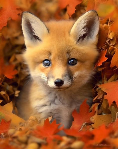 Premium AI Image | Fox in the leaves wallpapers and images