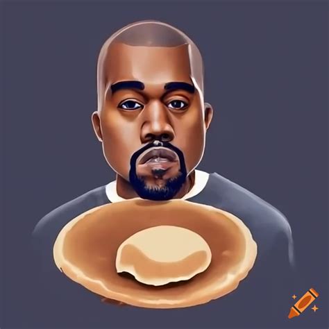 Kanye holding a pancake on Craiyon