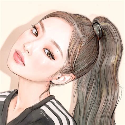 Arte Digital Fantasy, Digital Art Girl, Blackpink Jennie, Pink Drawing ...