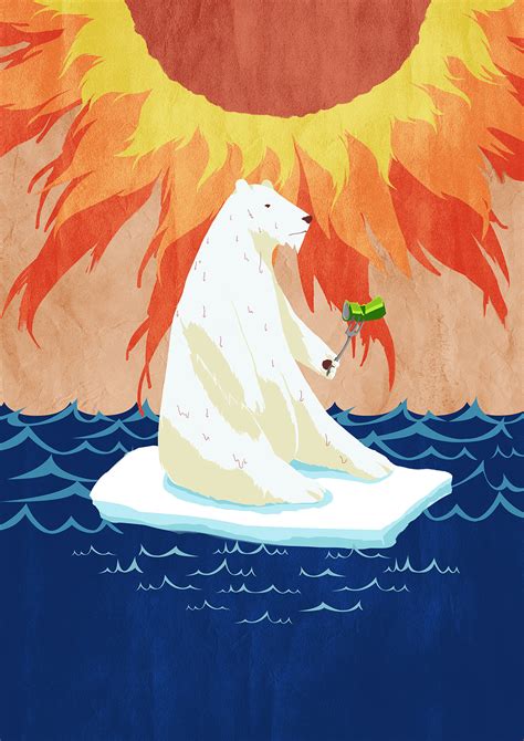 Climate change poster polar bear ice melting | Climate change art ...