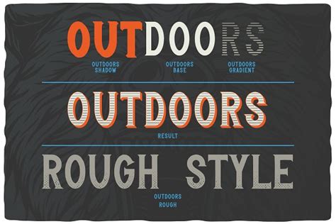 Outdoors Layered Font | Stunning Fonts ~ Creative Market