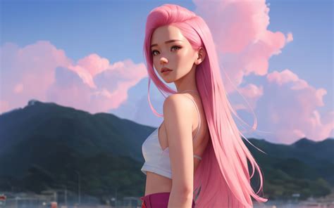 2880x1800 Whispers Of Wind Dashing Pink Haired Anime Girl Looking Back ...