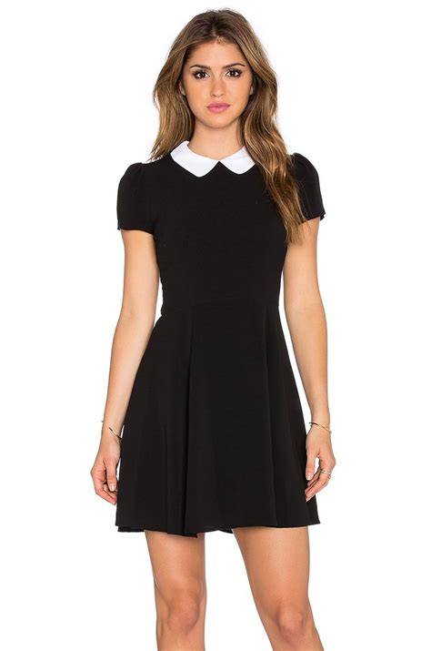 Eight Sixty Peter Pan Collar Dress in Black at @REVOLVEclothing | Collar dress, Mini black dress ...