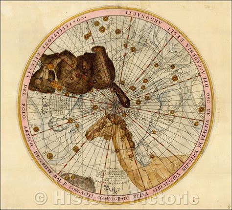 Historic Map - Constellations Celestial Pole Arctic/Costellationi Cele - Historic Pictoric