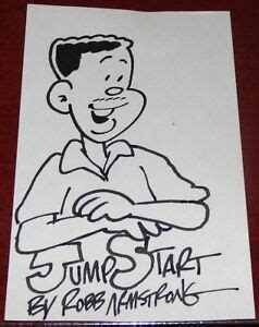 JUMP START 1990s ORIGINAL DRAWING ON CARD BY ROBB ARMSTRONG COMIC STRIP ...