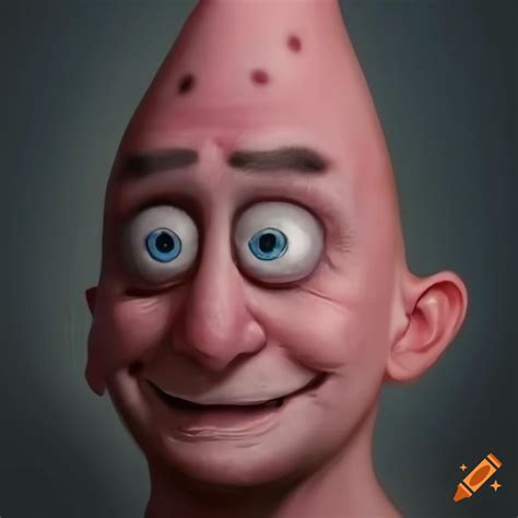 Hyper-realistic depiction of patrick from spongebob on Craiyon