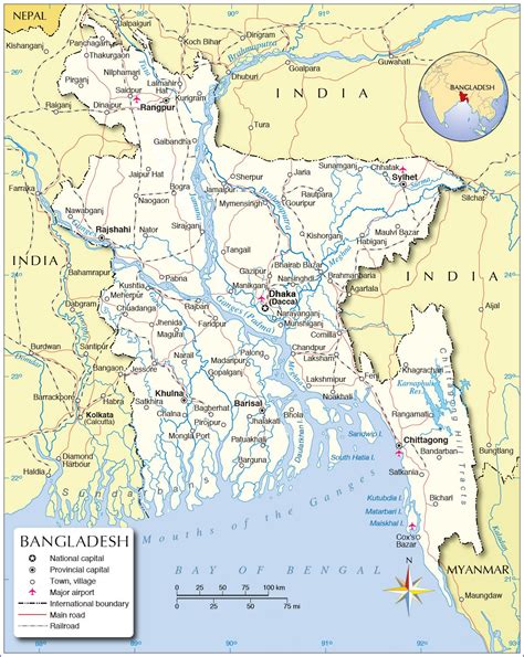 Карты Бангладеша | Большие карты Бангладеша с возможностью скачать и ...
